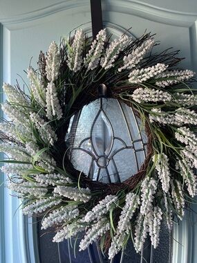 White Lavender Grapevine Holiday Wreath - Unbranded